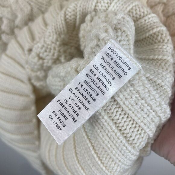 Banana Republic 100% Extra Fine Merino Wool Cream Cropped Sweater Sz S Y2K 2004 - Picture 5 of 9